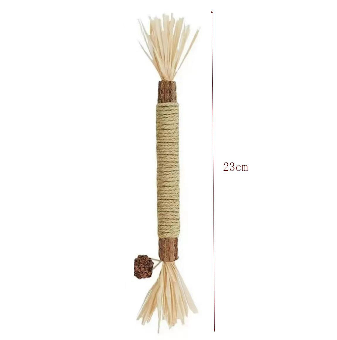 Cat Dental Chew Stick with Hemp Rope Toy