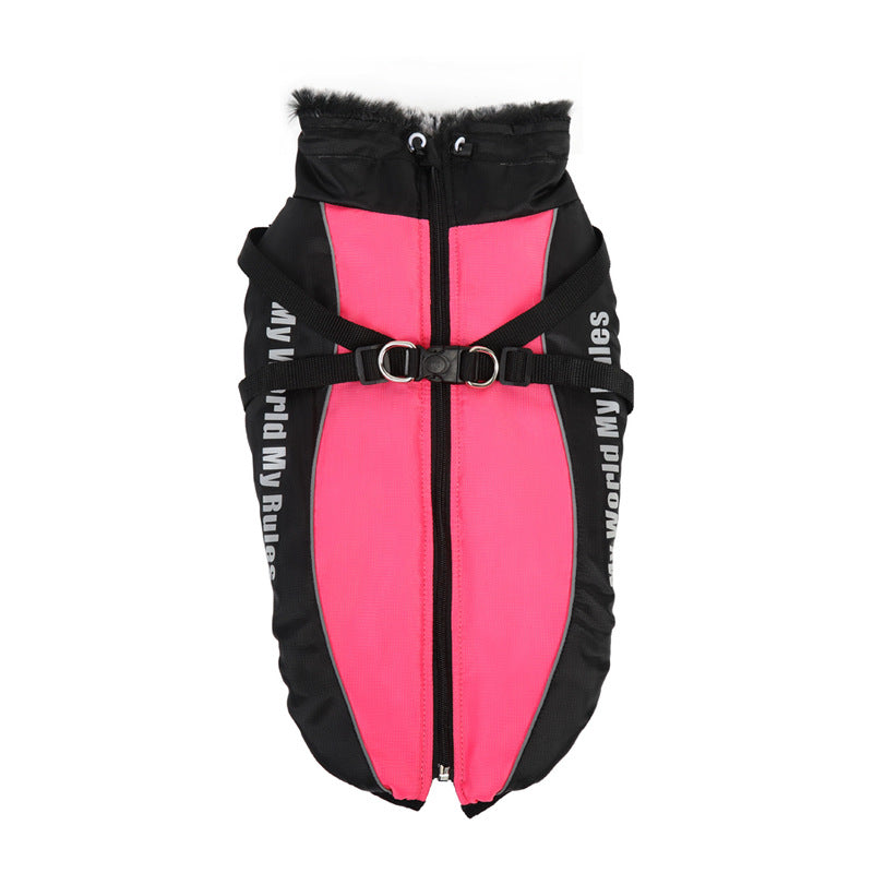 Outdoor windproof and warm pet clothes for large dogs