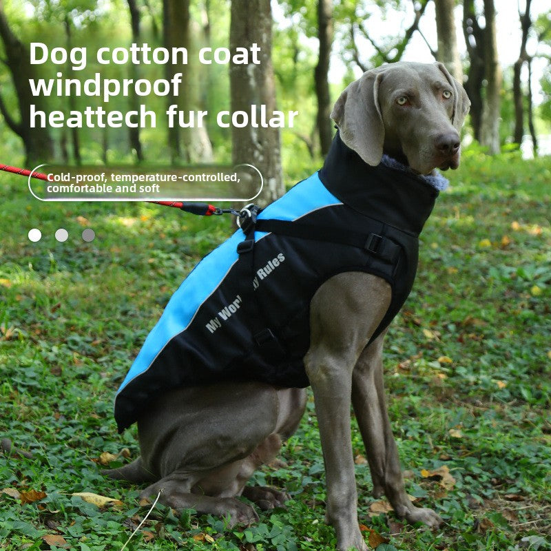 Outdoor windproof and warm pet clothes for large dogs